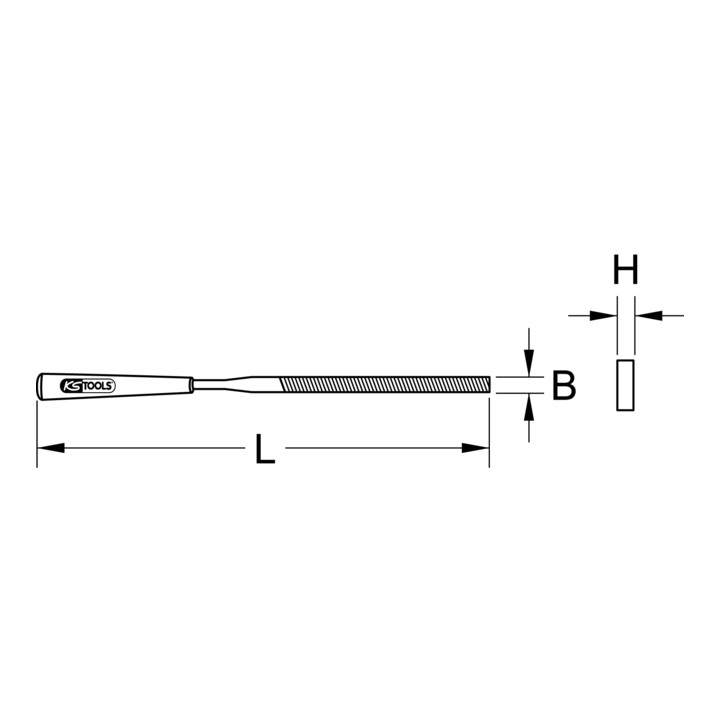 KS Tools Flach-Nadelfeile, 5x1mm