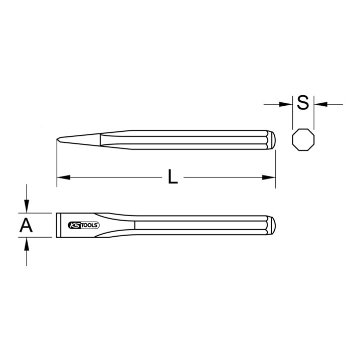 KS Tools Flachmeißel, 400x25mm