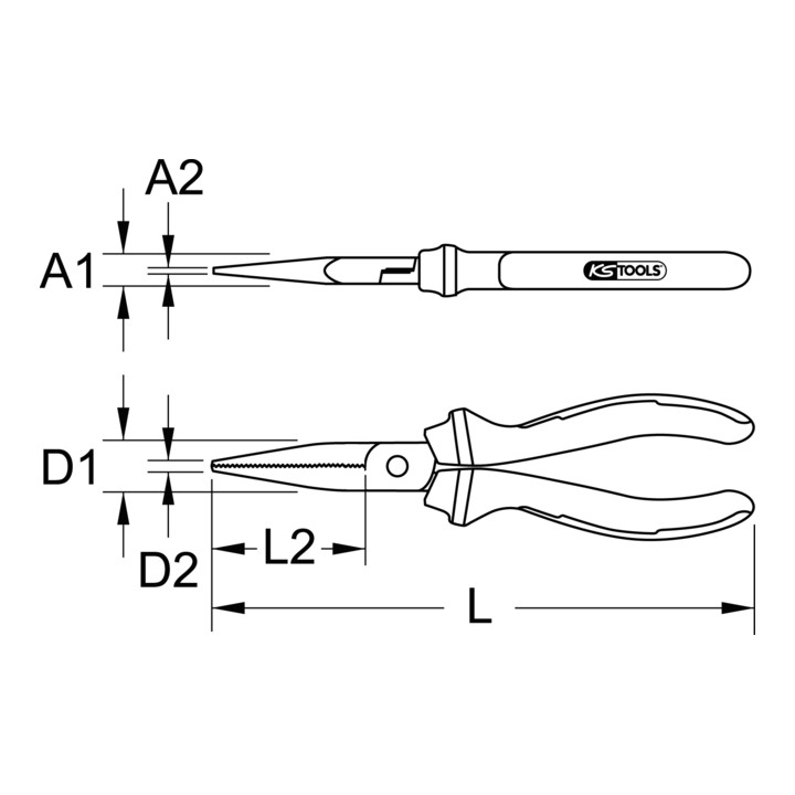 KS Tools Flachzange, 165mm
