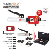 KS Tools FLAREFIX 2 Appareil à collets pour conduites de frein avec vérin hydraulique, 11 pcs.