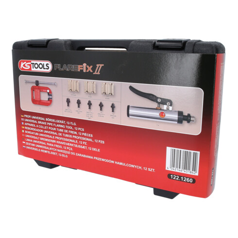 KS Tools FLAREFIX 2 Appareil à collets pour conduites de frein avec vérin hydraulique, 11 pcs.