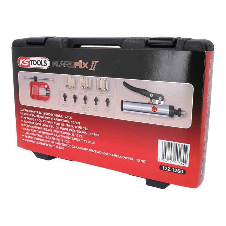 KS Tools FLAREFIX 2 Appareil à collets pour conduites de frein avec vérin hydraulique, 11 pcs.