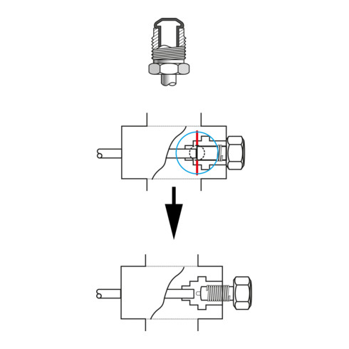 KS Tools FLAREFIXeco 4,75 mm Universal-Bremsleitungs-Bördelgerät-Satz, 4-tlg.