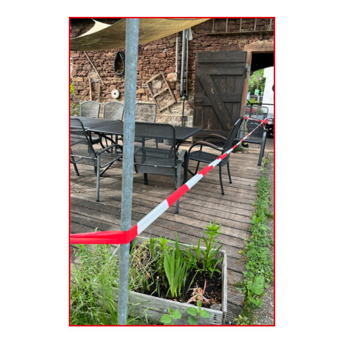 KS Tools Folien-Absperrband rot/weiss schraffiert