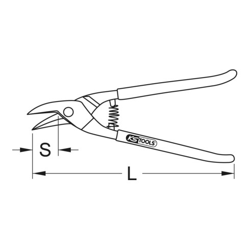 KS Tools Forbici a forare taglio a sinistra