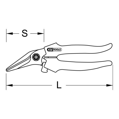 KS Tools Forbici universali, angolate, 185mm
