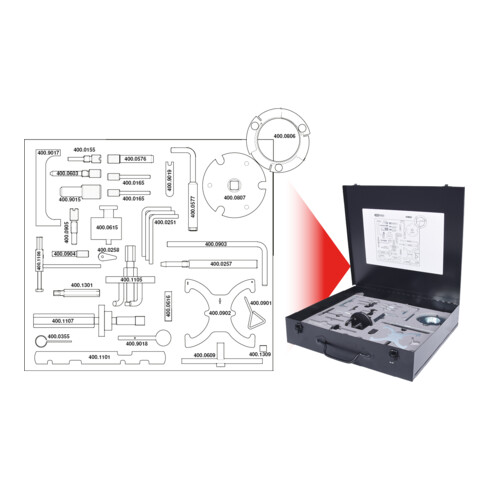 KS Tools Ford / VAG - Motoreinstell-Werkzeug-Satz, 31-teilig