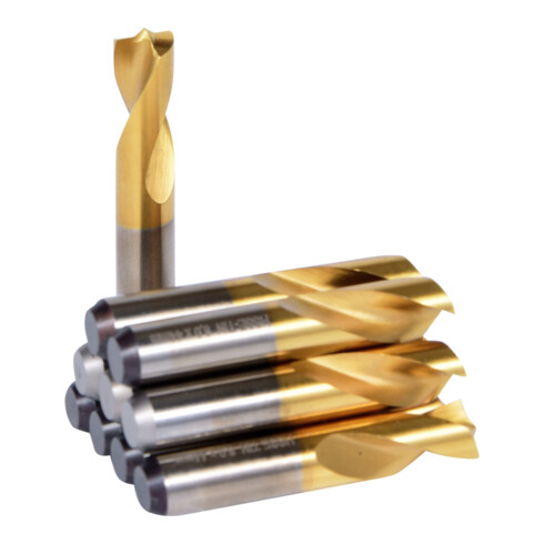 KS Tools Forets à dépointer HSSE TiN, Ø 8mm, pack de 10