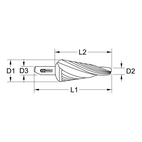 KS Tools Forets aléseurs coniques HSS en spirale, Ø 5-31 mm