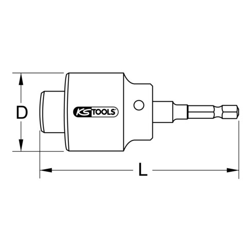 KS Tools Fresa per prolunga per rubinetto 1/2", bussola esagonale 1/4"