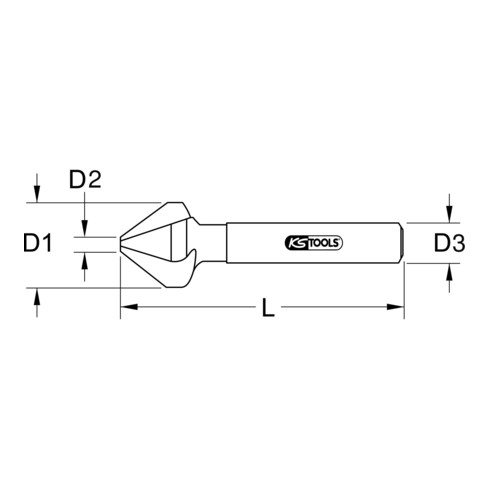 KS Tools Fresa per svasare e sbavare HSS 60°