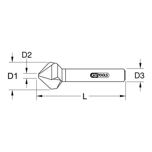 KS Tools Fresa per svasare e sbavare HSS Co 5 90°