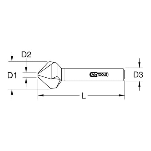 KS Tools Fresa per svasare e sbavare HSS Co75°