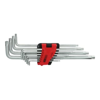 KS Tools Fünfstern-Winkelstiftschlüssel-Satz, Bohrung, lang, 10-tlg.