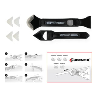 KS Tools FUGENFIX siliconen schraper- en trekkerset, 7 delig