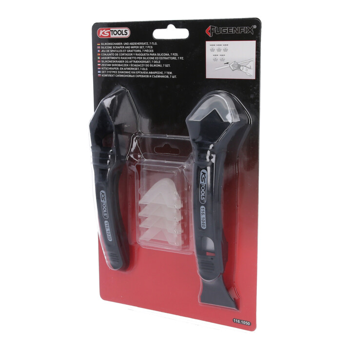 KS Tools FUGENFIX siliconen schraper- en trekkerset, 7 delig