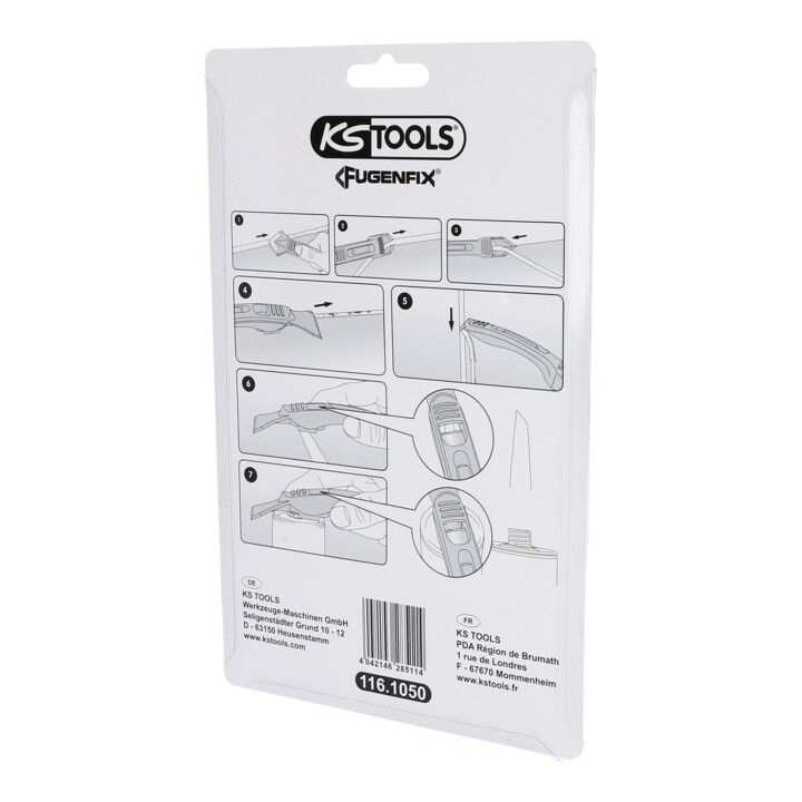KS Tools FUGENFIX siliconen schraper- en trekkerset, 7 delig