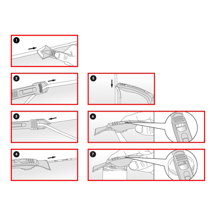 KS Tools FUGENFIX siliconen schraper- en trekkerset, 7 delig