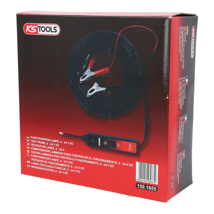 KS Tools Funktionsprüflampe 6-24V DC mit 25 Meter Kabel