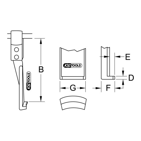 KS Tools Gancio estrattore, design sottile lungo, 120mm, Ø3,6mm