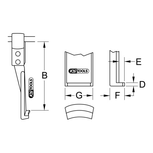 KS Tools Gancio per estrattore a sgancio rapido, versione estremamente sottile, 200mm, D=3,6mm