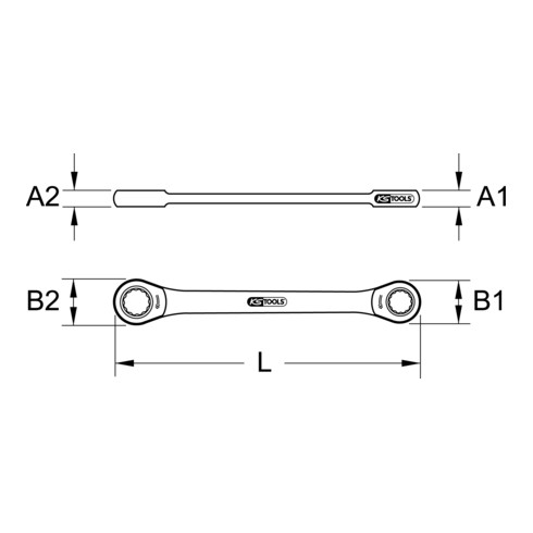 KS Tools GEARplus Doppel-Ratschenringschlüssel, Zoll