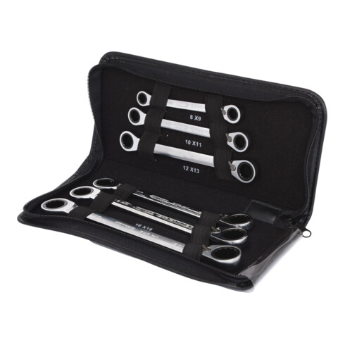 KS Tools GEARplus dubbele ratelringsleutelset, omkeerbaar, 6 dlg.