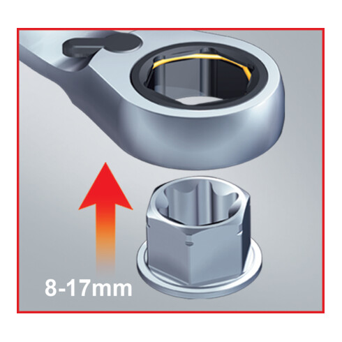 KS Tools geARplus dubbele ratelringsleutelset verstelbaar 10 st.