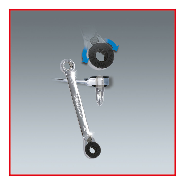 KS Tools GEARplus mini bit verstelbare ratelringsleutel 1/4 "x1/4"