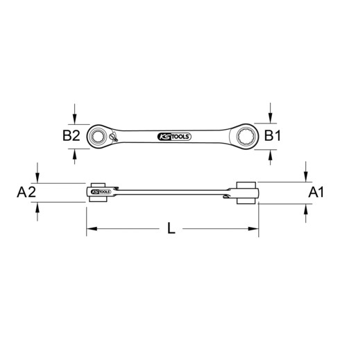 KS Tools GEARplus mini bit omkeerbare ratelringsleutel, inch