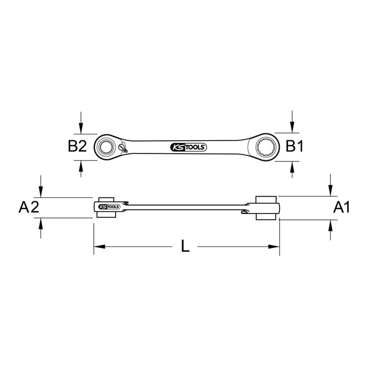 KS Tools geARplus Mini bit verstelbare ratelringsleutel, 1/4 "x5/16"