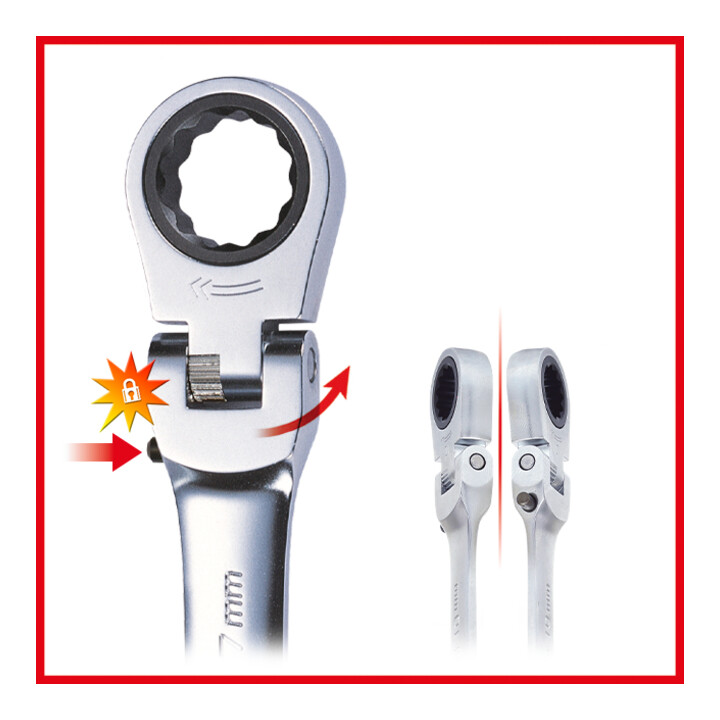 KS Tools geARplus ratelringsleutel afsluitbaar, 8mm