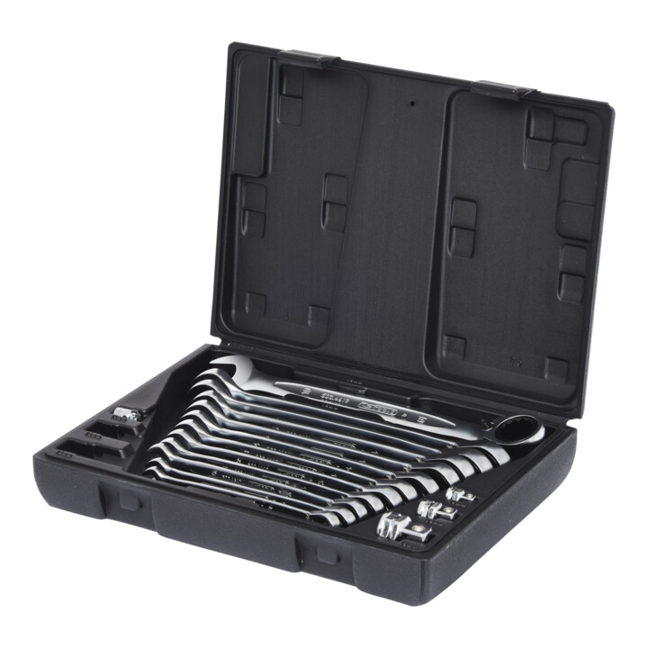 KS Tools GEARplus ratelringsleutelset, omkeerbaar, 16-delig.