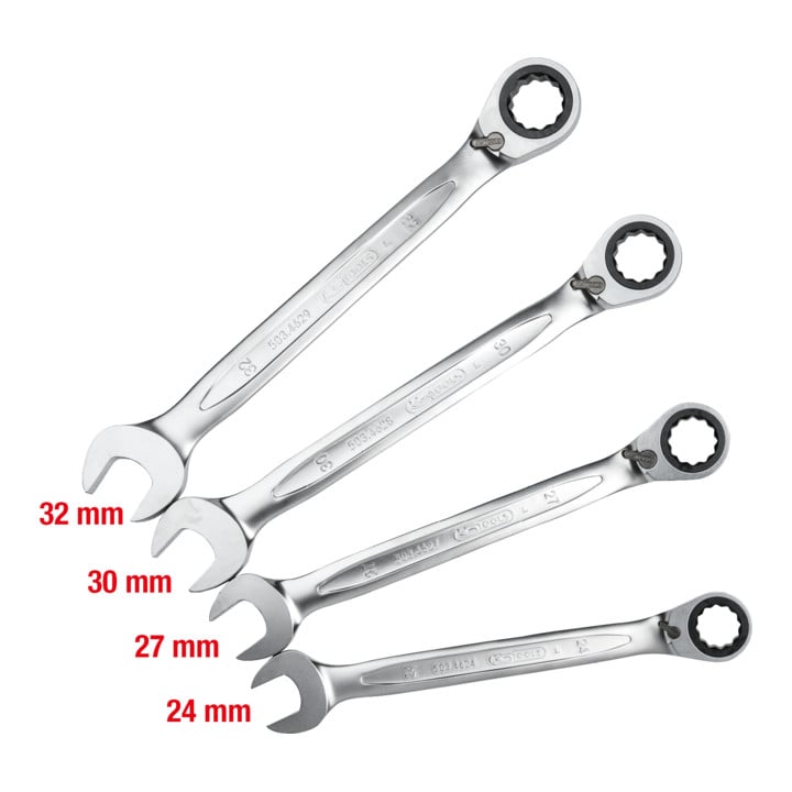 KS Tools geARplus ratelringsleutelset, verstelbaar, 4 st.