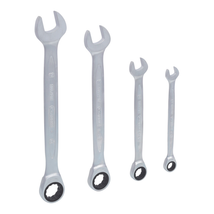 KS Tools GEARplus Ratschenringmaulschlüssel-Satz, 4-teilig 10-19mm