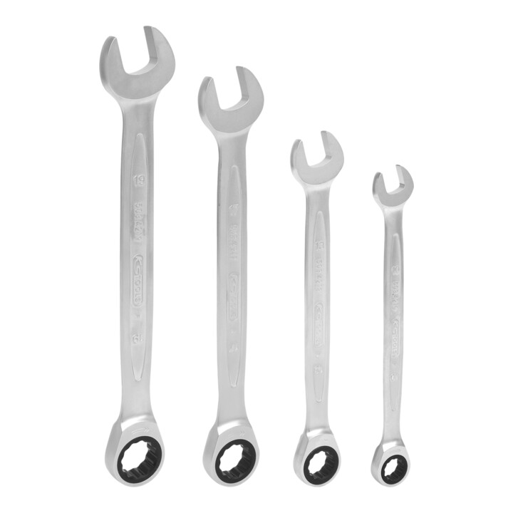 KS Tools GEARplus Ratschenringmaulschlüssel-Satz, 4-teilig 10-19mm