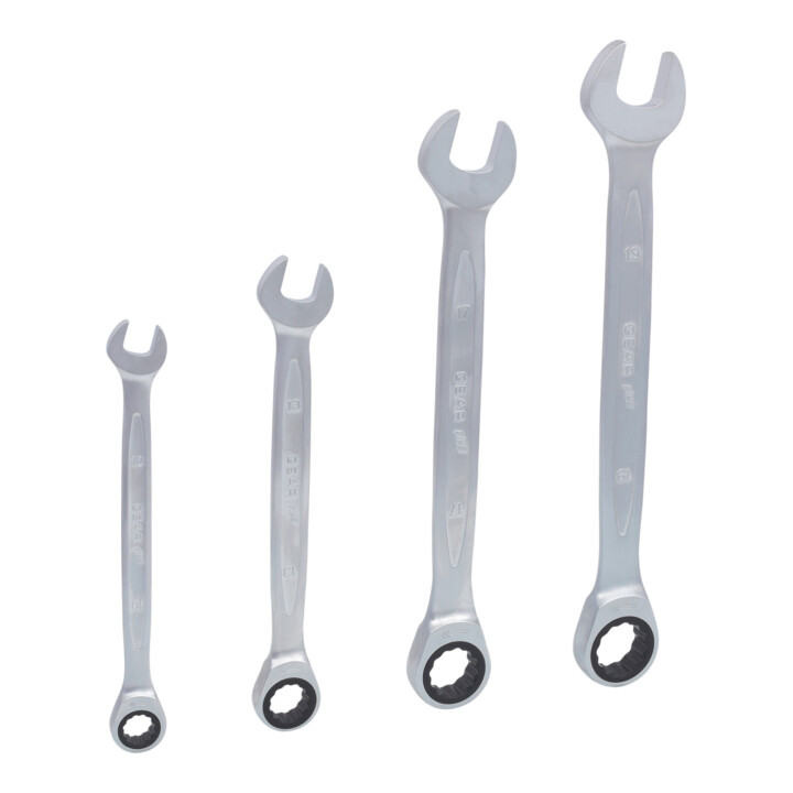 KS Tools GEARplus Ratschenringmaulschlüssel-Satz, 4-teilig 10-19mm