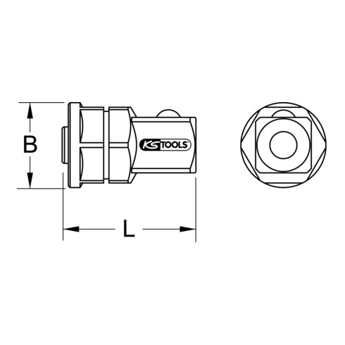 KS Tools GEARplus RINGSTOP-Stecknuss-Adapter, 1/2"x19mm