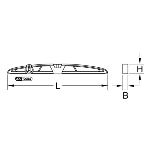 KS Tools waterpas van gegoten aluminium, magnetisch
