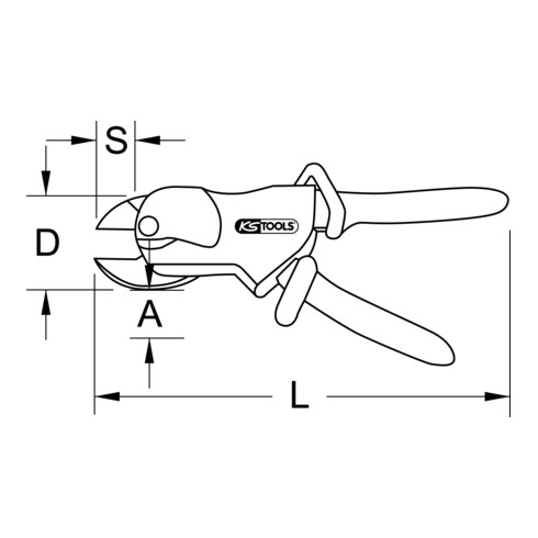KS geïsoleerde eenhandige kabelschaar met ratel
