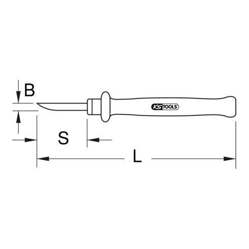 KS Tools geïsoleerd gutta-percha mes, 50 mm
