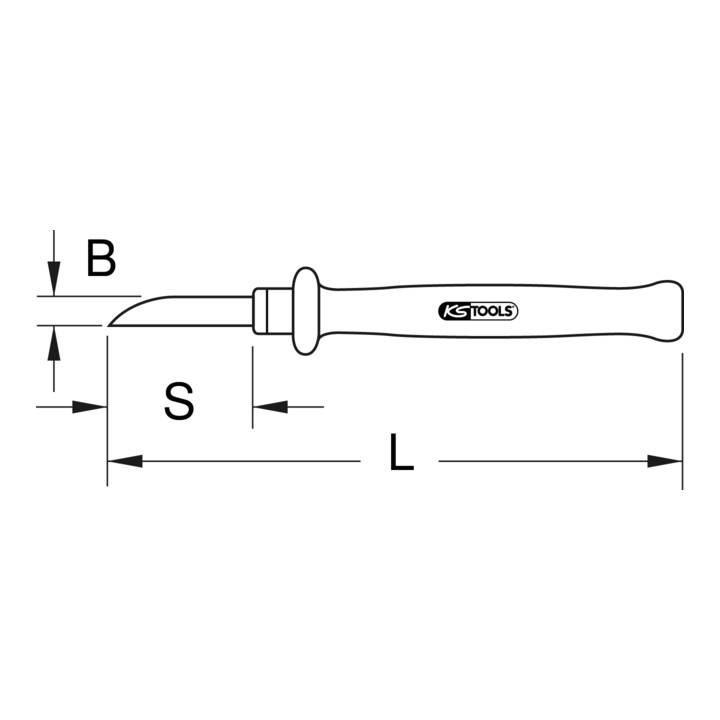 KS Tools geïsoleerd kabelafstripmes, 200 mm met 2-componenten handgreep