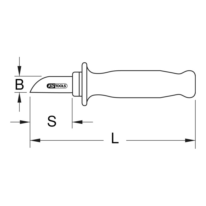 KS Tools geïsoleerd kabelmes, 210mm