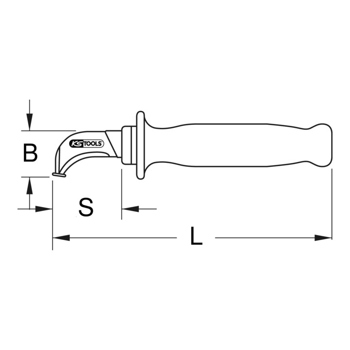 KS Tools geïsoleerd kabelmes met haakmes, 200 mm met 2-componenten handgreep
