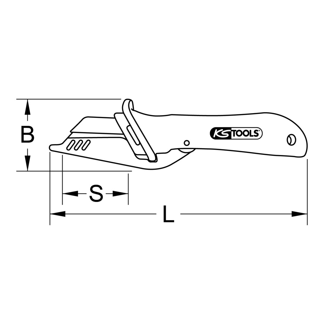 KS Tools geïsoleerd kabelmes met vervangbaar lemmet, 189mm