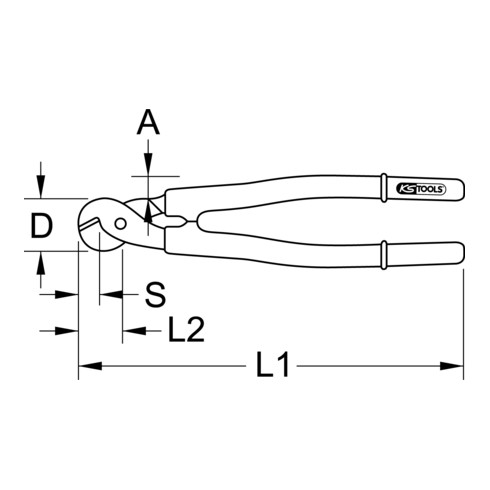 KS Tools geïsoleerde draad kabelschaar, 600 mm, kniplengte 17 mm