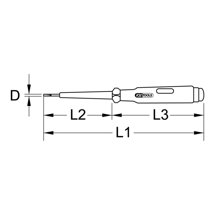 KS Tools geïsoleerde spanningstester 150-250 V, 145mm
