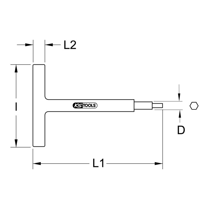KS Tools geïsoleerde T-greep pinsleutel, 3x115mm