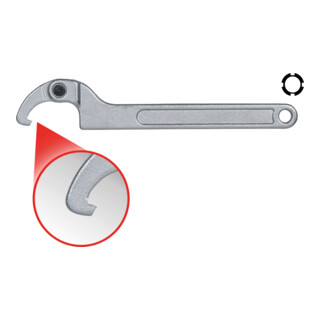 KS Tools Gelenk-Hakenschlüssel mit Nase, 120-180 mm