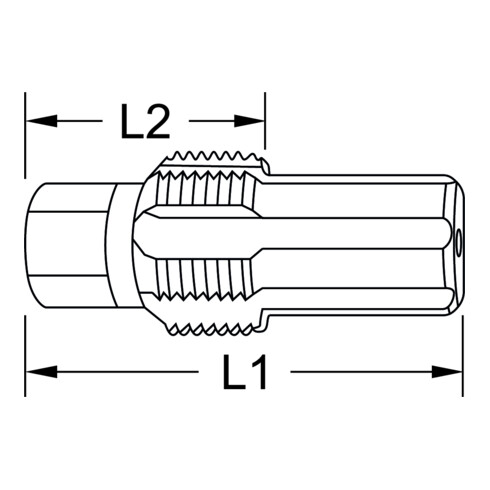 KS Tools Gewindeschneider mit Führungsbolzen für NOX-Sensoren, M20x1,5
